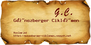 Günszberger Ciklámen névjegykártya
